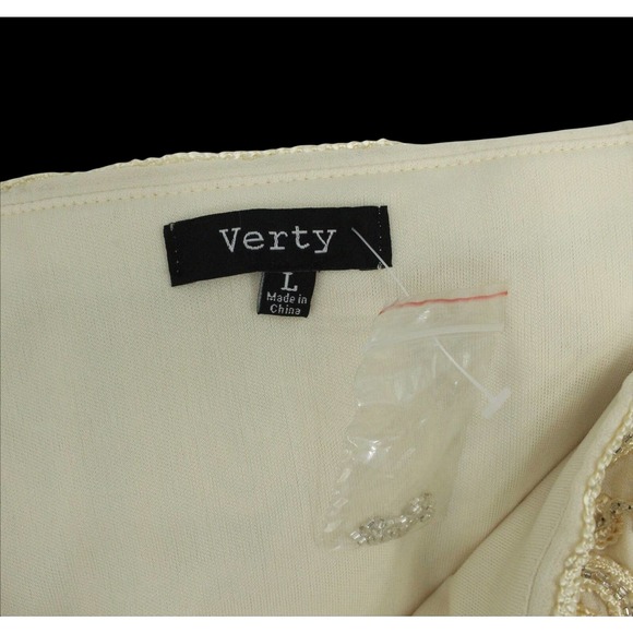 Verty Women's Size Large Embroidered Yellow Mini Skirt - Picture 2 of 10